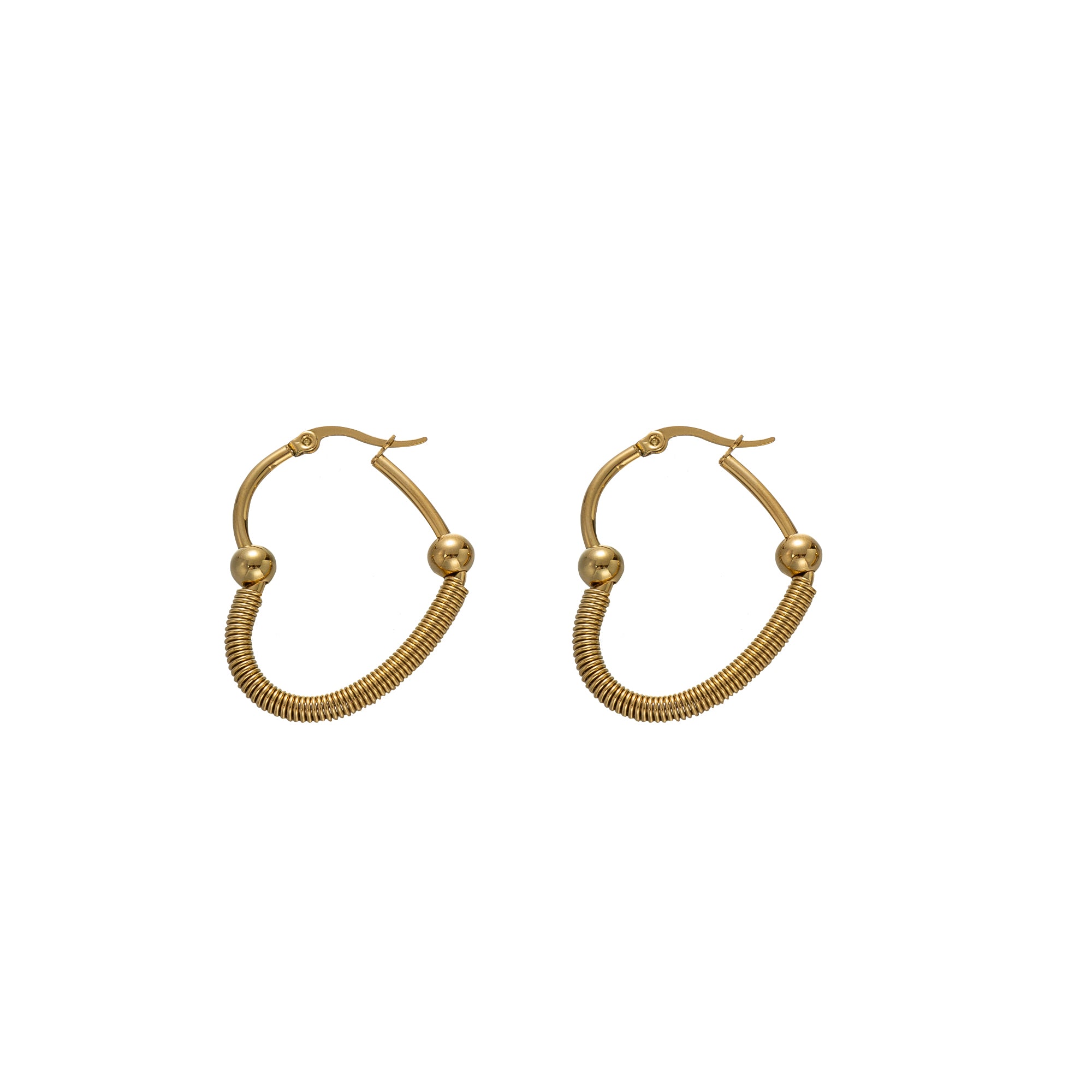 Modern Gold Stainless Steel Heart Hoop EA-0358
