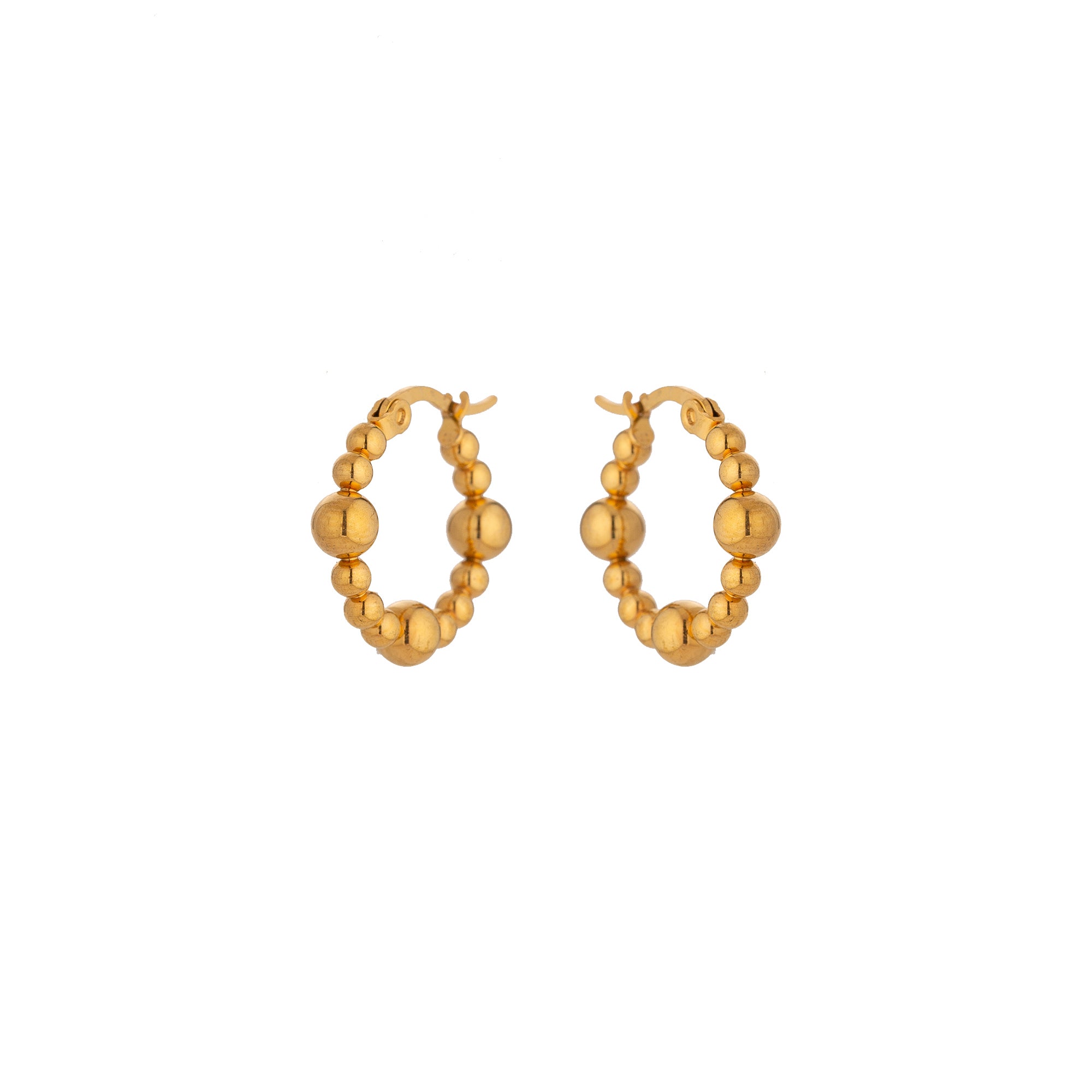 Chic Gold Beaded Hoop Latch EA-0360
