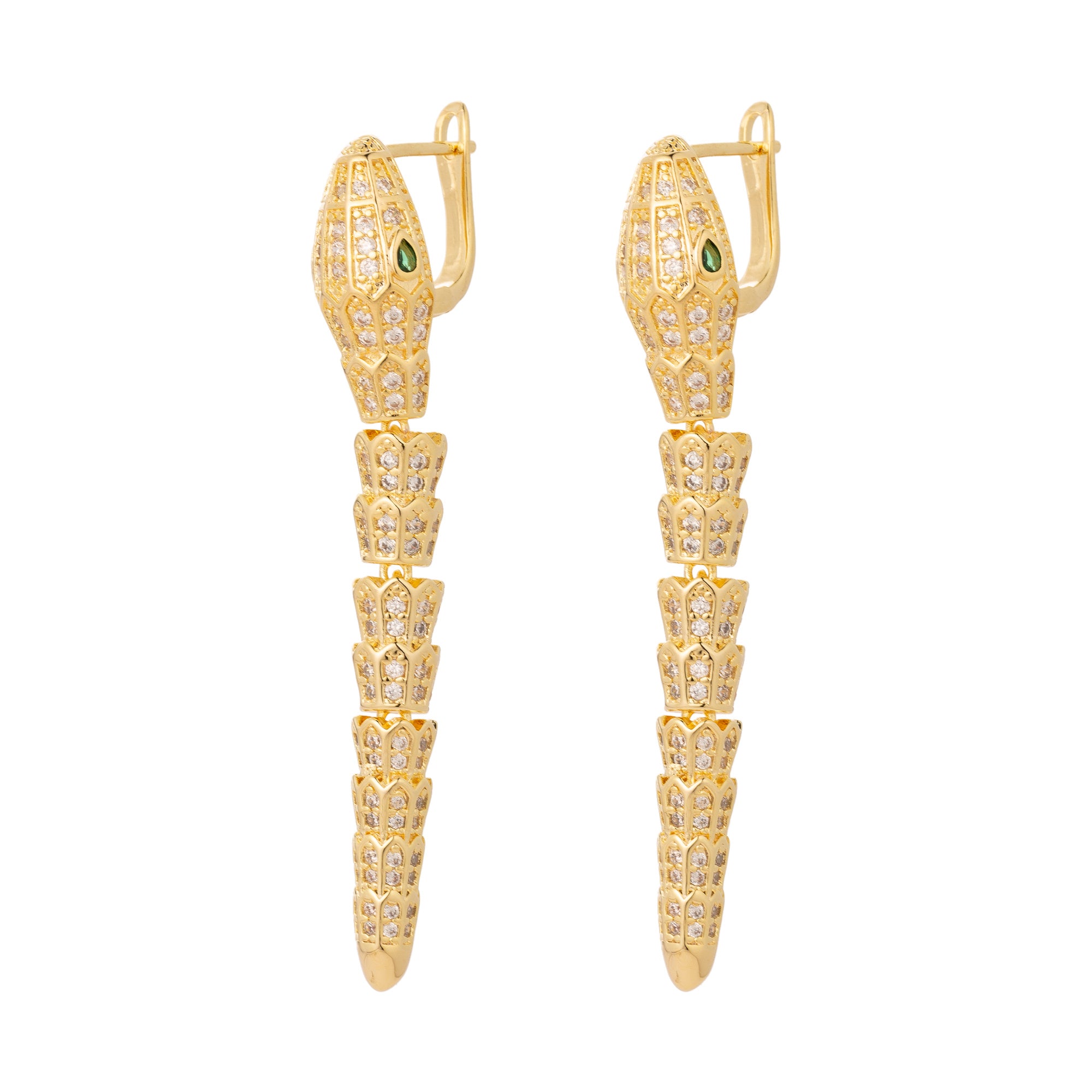 Statement Gold CZ Snake Huggies EA-0074 EA-0075