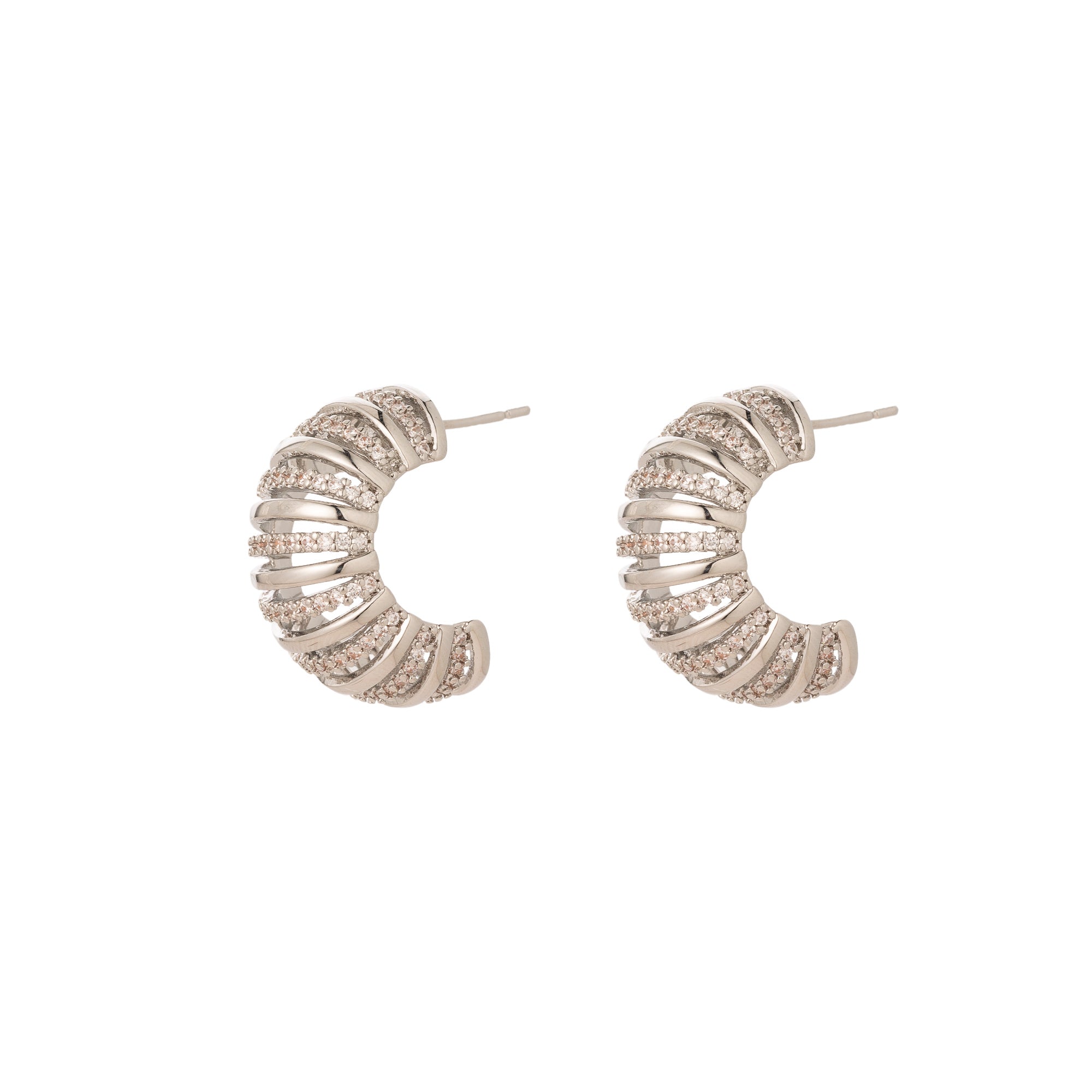 Chunky Gold CZ Chic Posts EA-0086 EA-0087