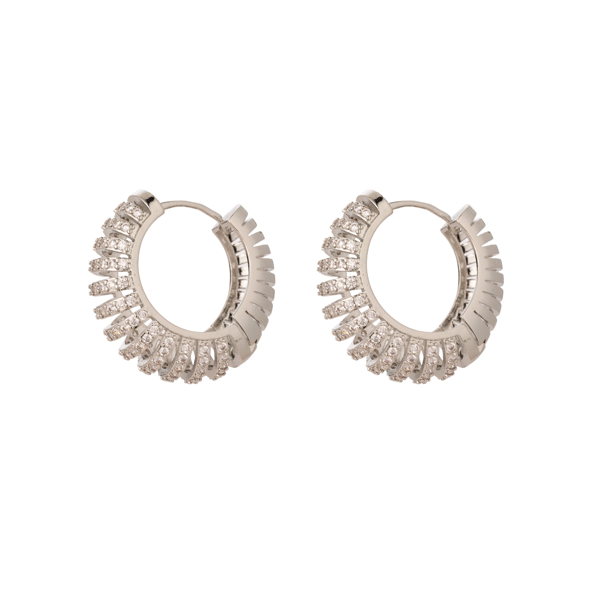 Stacked Gold CZ Statement Huggies EA-0088 EA-0089