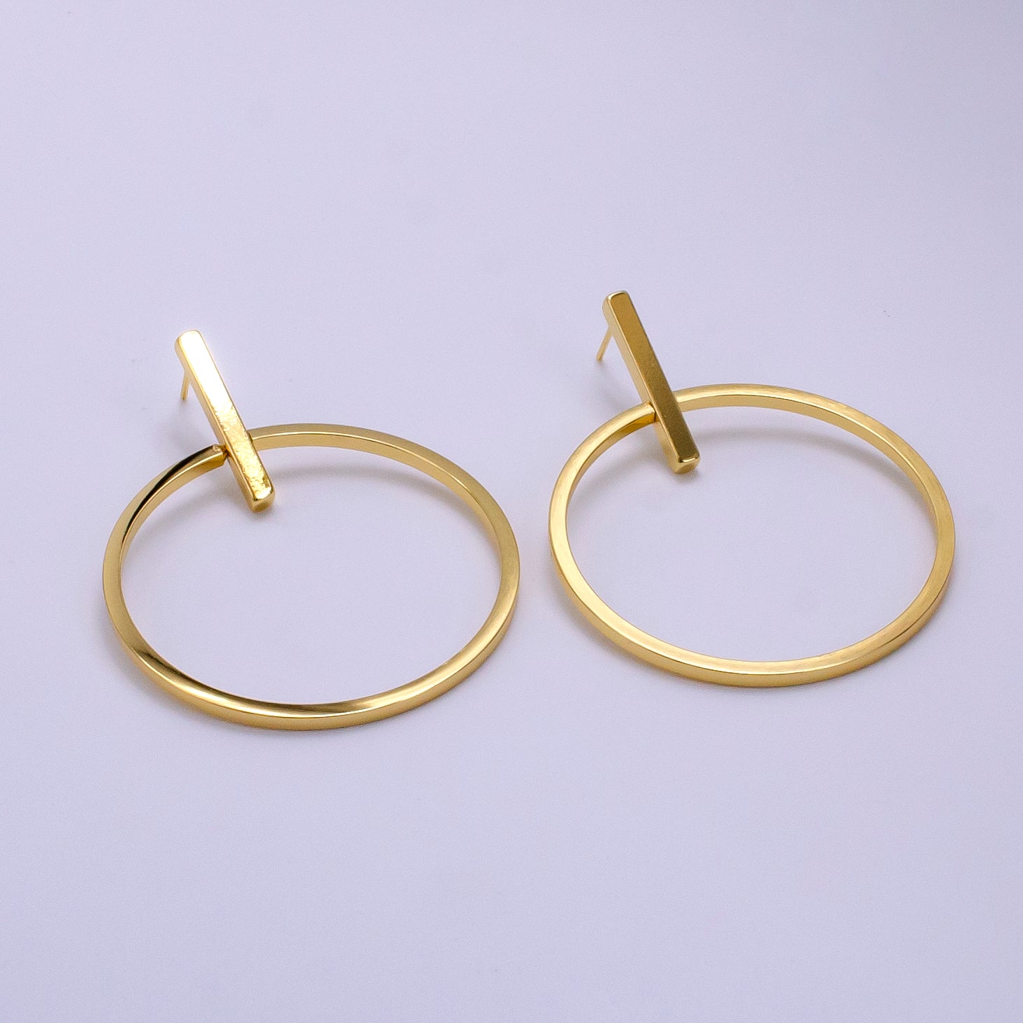 Gold Geometric Minimalist Dangling EA-0102