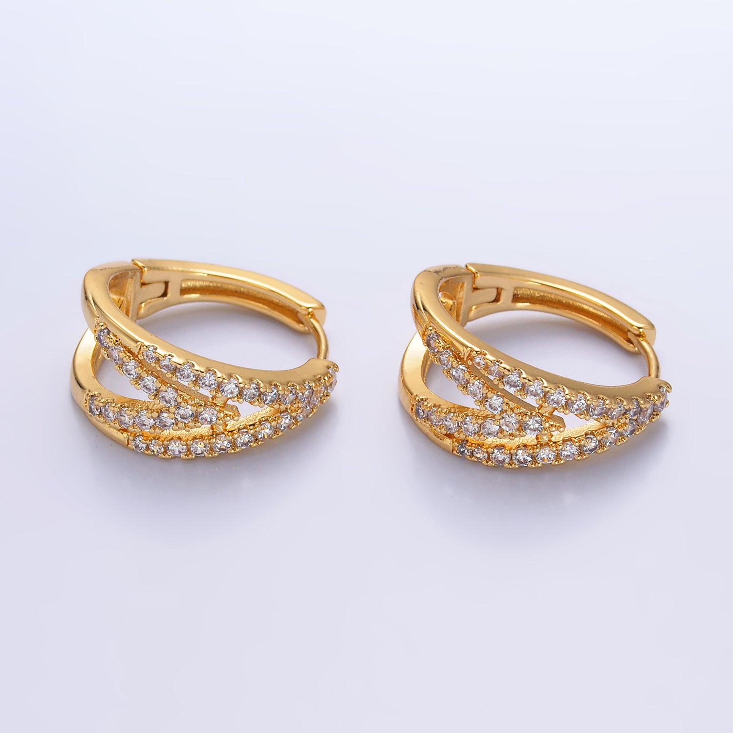 Gold Classic Gold CZ Chic Huggies EA-0103