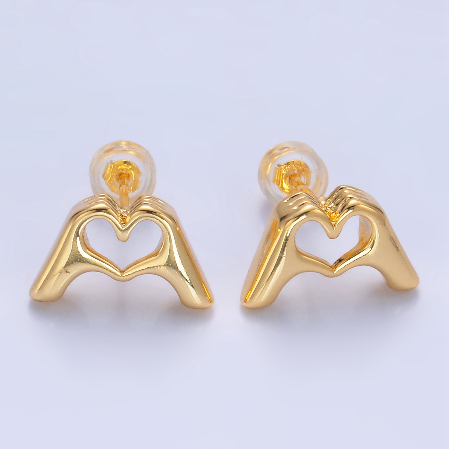 Gold Minimalist Gold Heart Studs EA-0112
