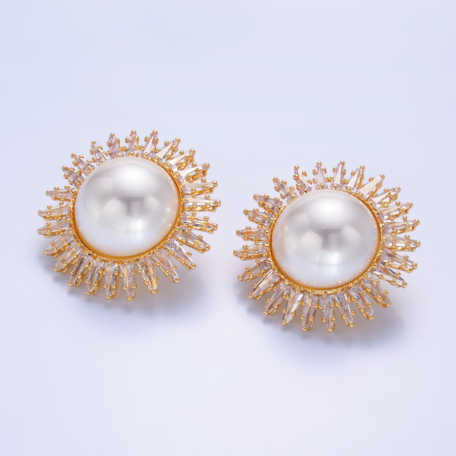 Gold Statement Gold CZ Celestial Studs EA-0119
