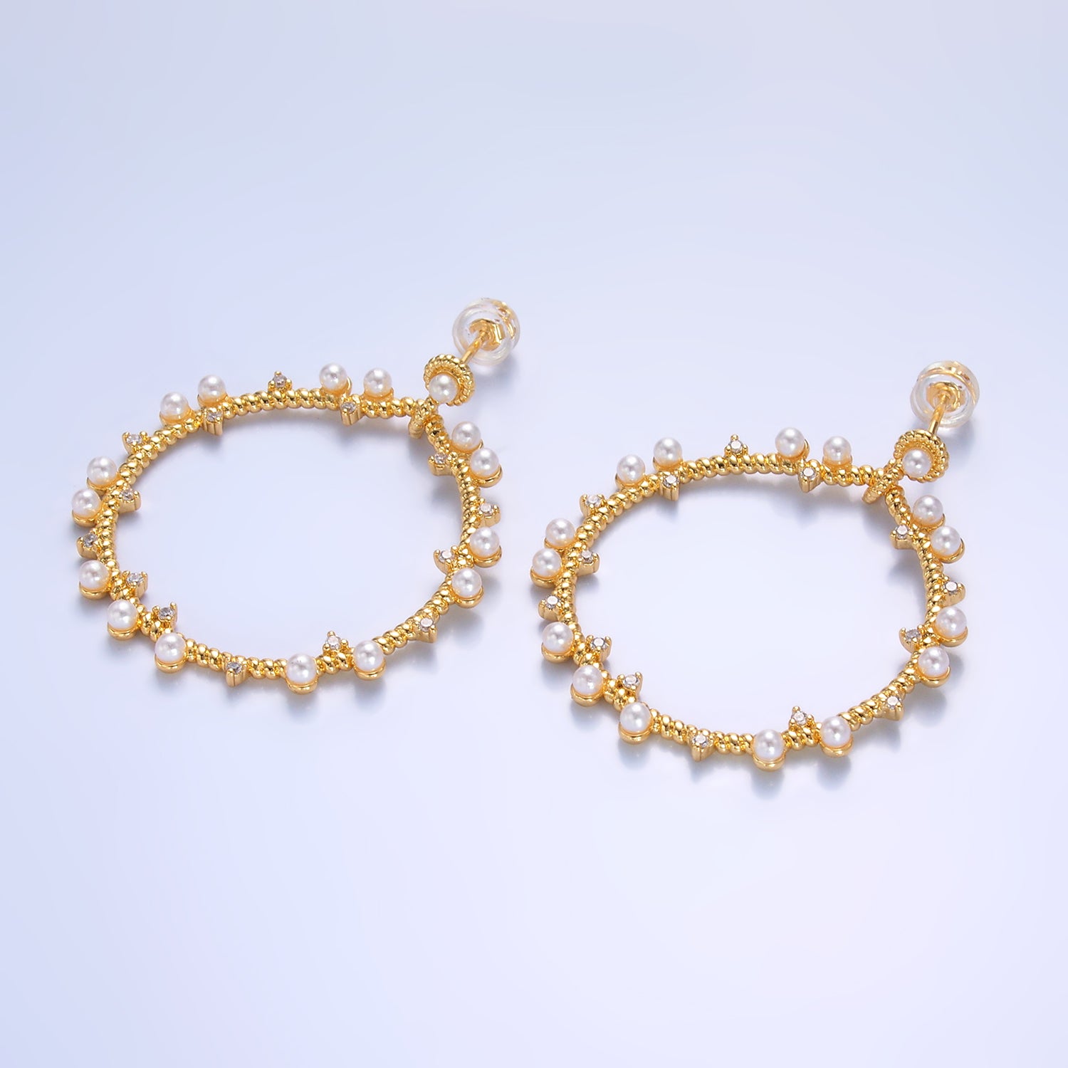 Gold Chic Gold CZ Heart Dangling EA-0122
