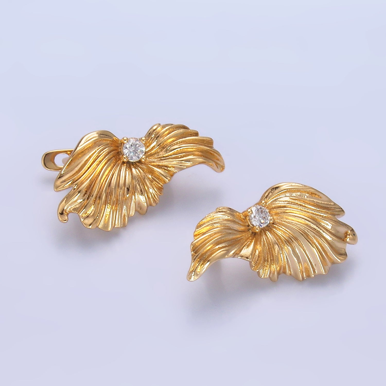 Gold Minimalist Gold CZ Gilded Studs EA-0138