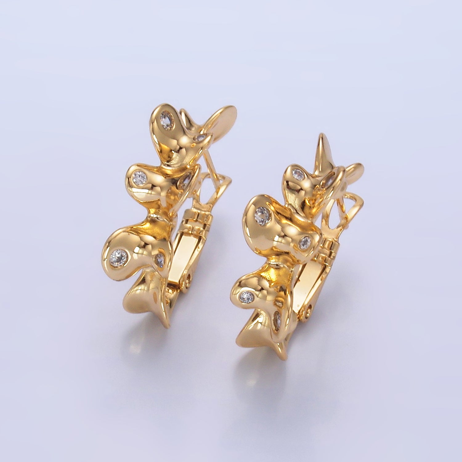 CZ Gilded Hoops EA-0139