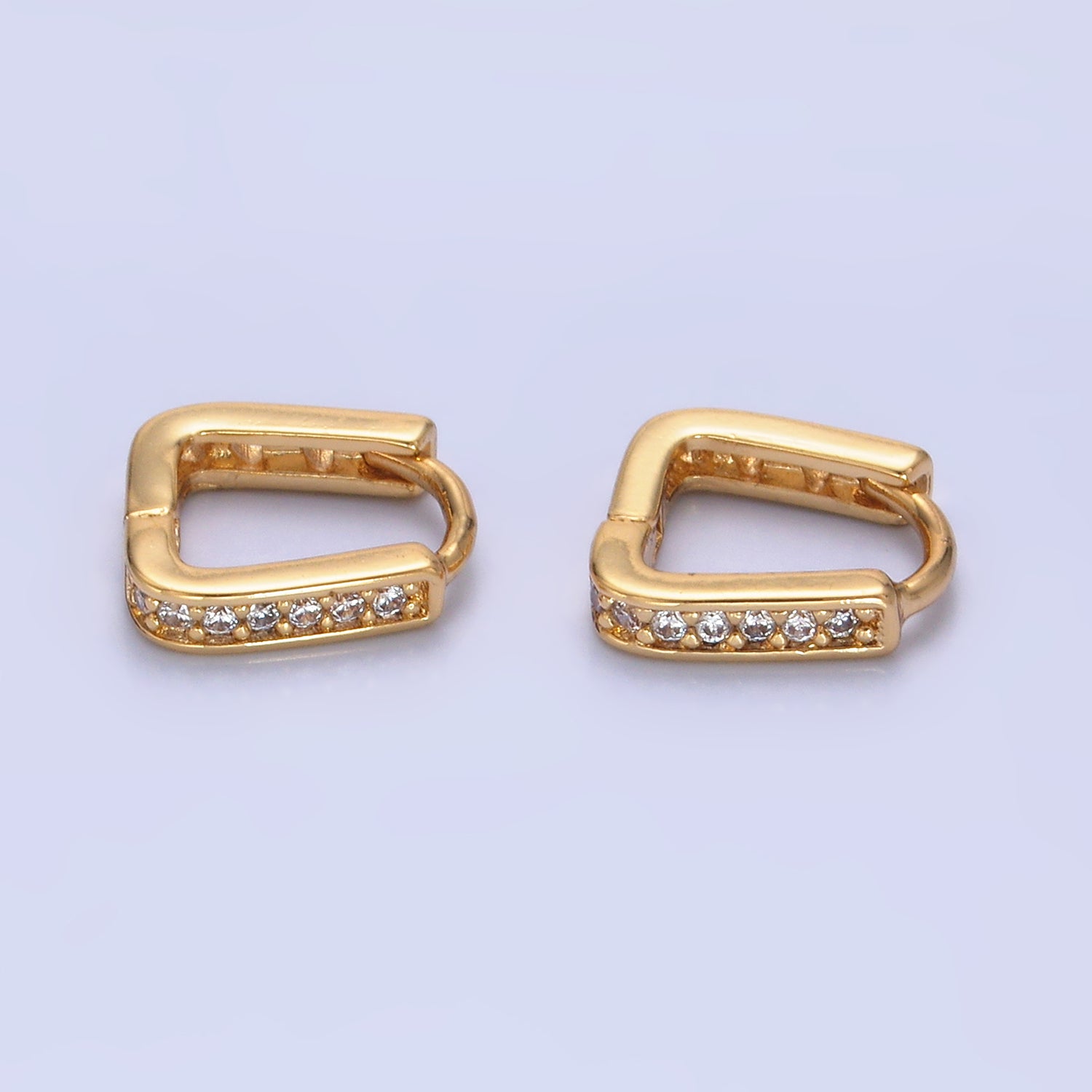 Gold Minimalist Gold CZ Dainty Hoops EA-0140
