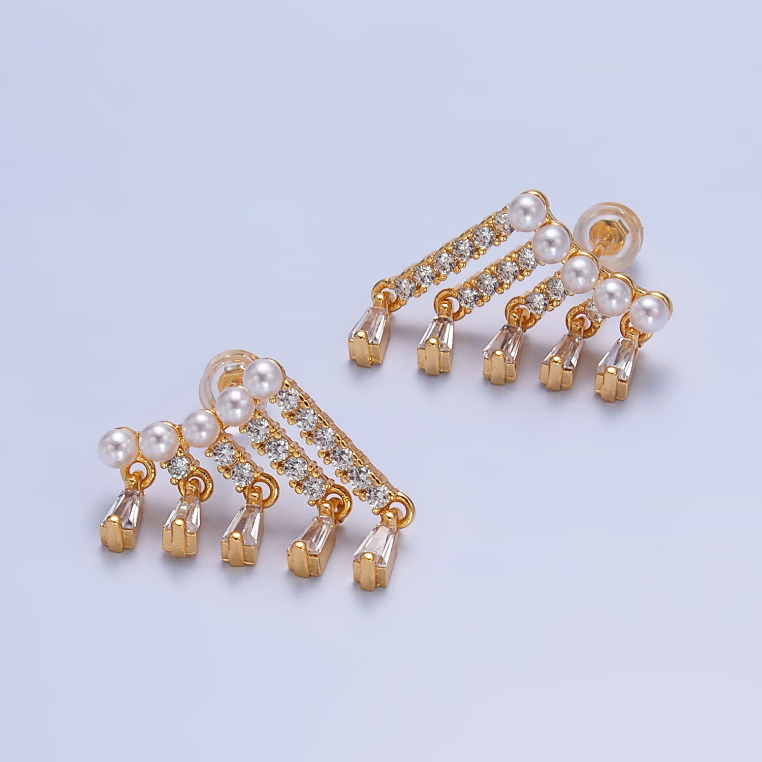 Gold Vintage Gold Pearl Studs Earring-00156