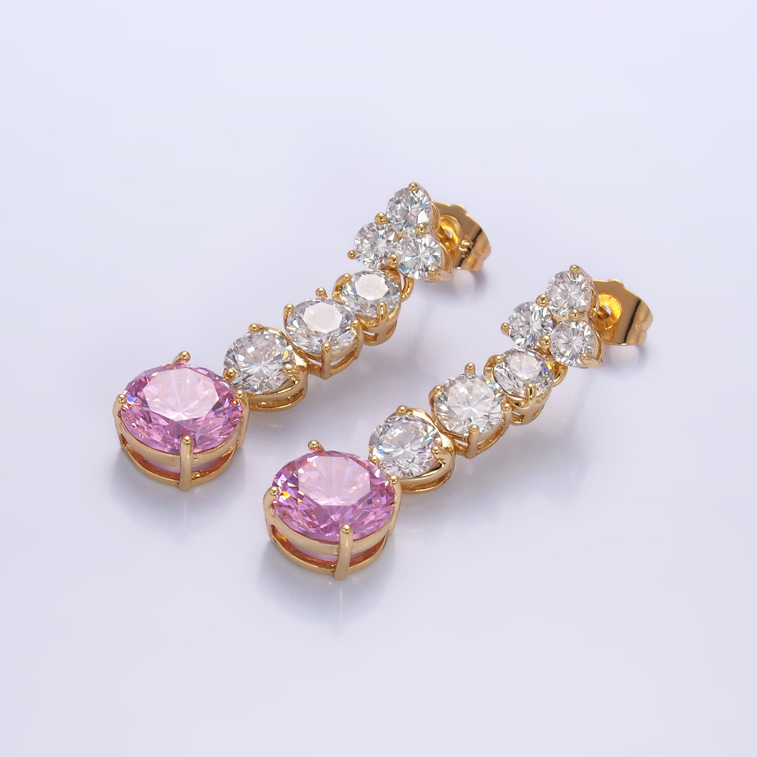 Gold Vintage Gold CZ Statement Dangling Earring-00162 Earring-00163