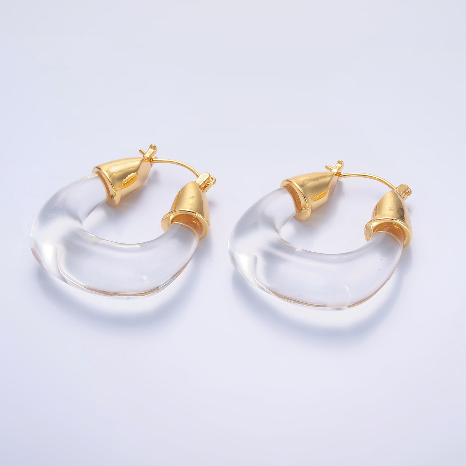 Gold Classic Gold Quartz and Gemstones Chunky Hoops EA-0185 to EA-0194