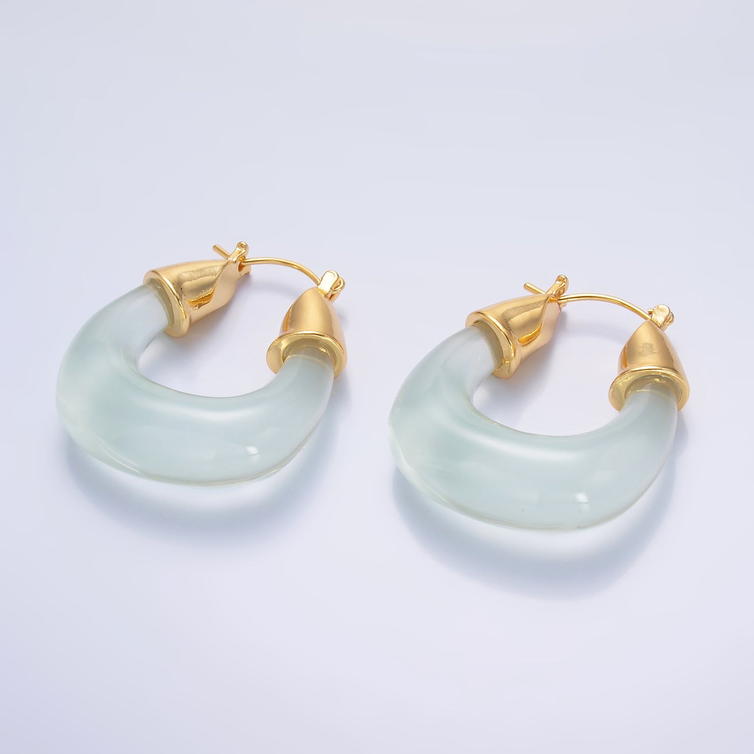 Gold Classic Gold Quartz and Gemstones Chunky Hoops EA-0185 to EA-0194