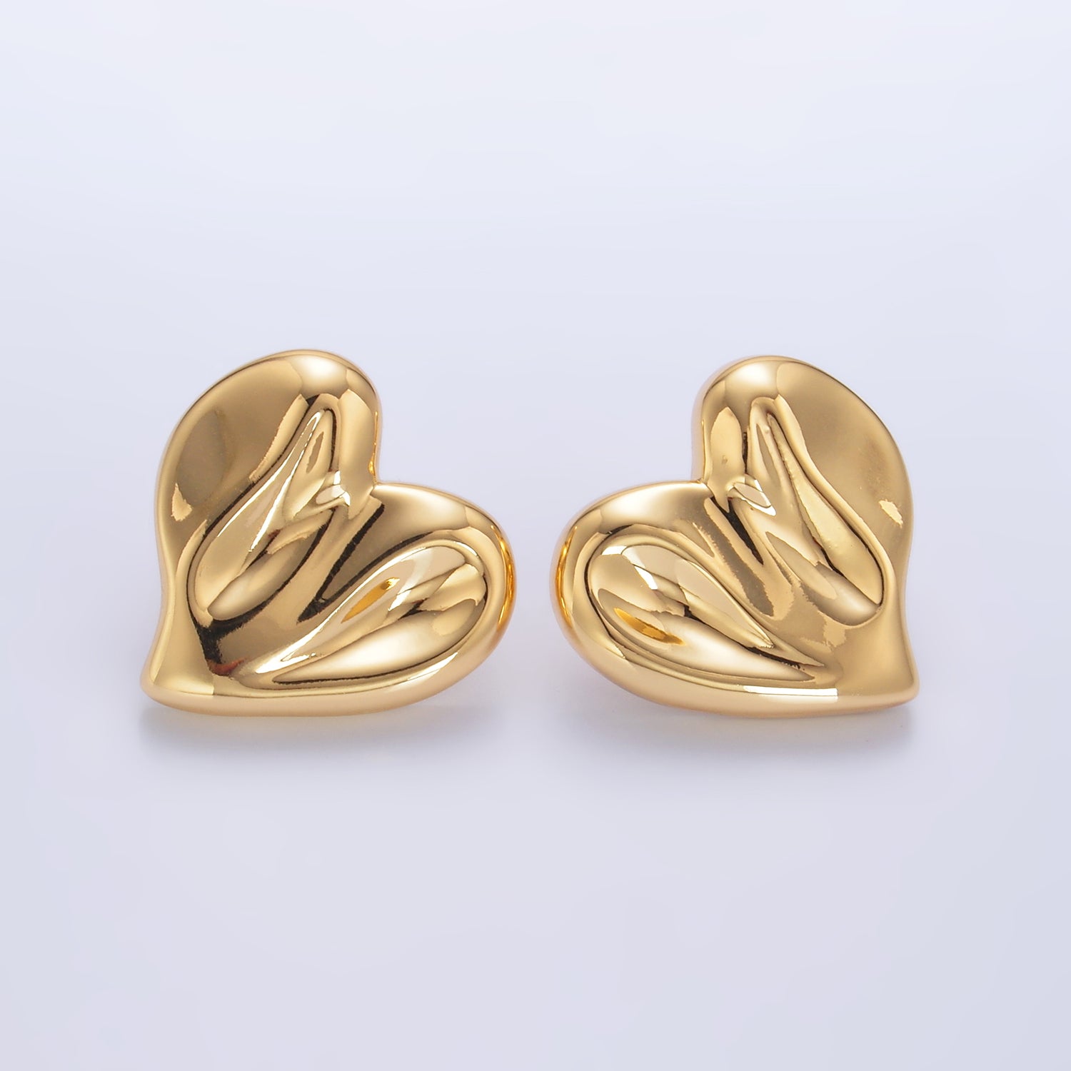 Gold Dainty Gold or Silver Heart Studs EA-0218 EA-0219