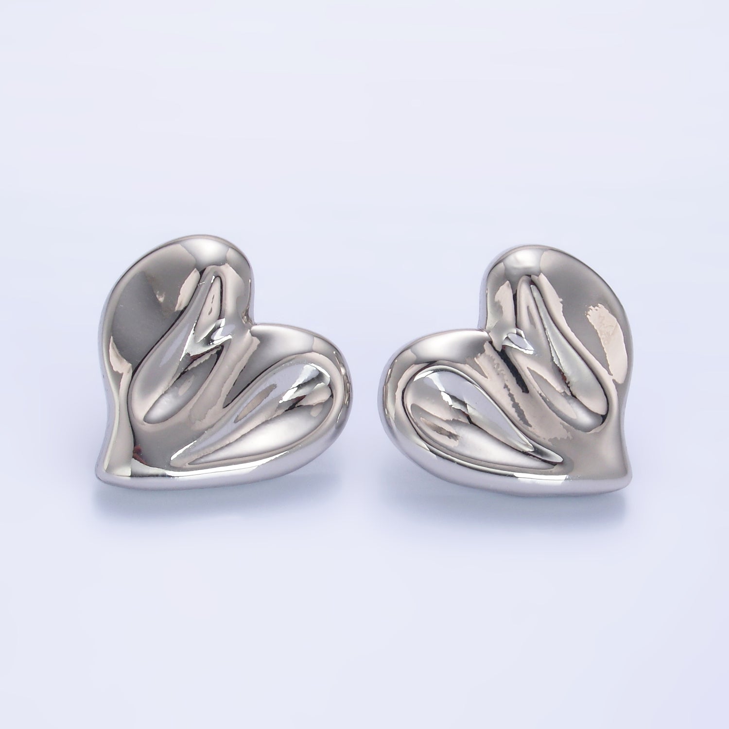 Gold Dainty Gold or Silver Heart Studs EA-0218 EA-0219