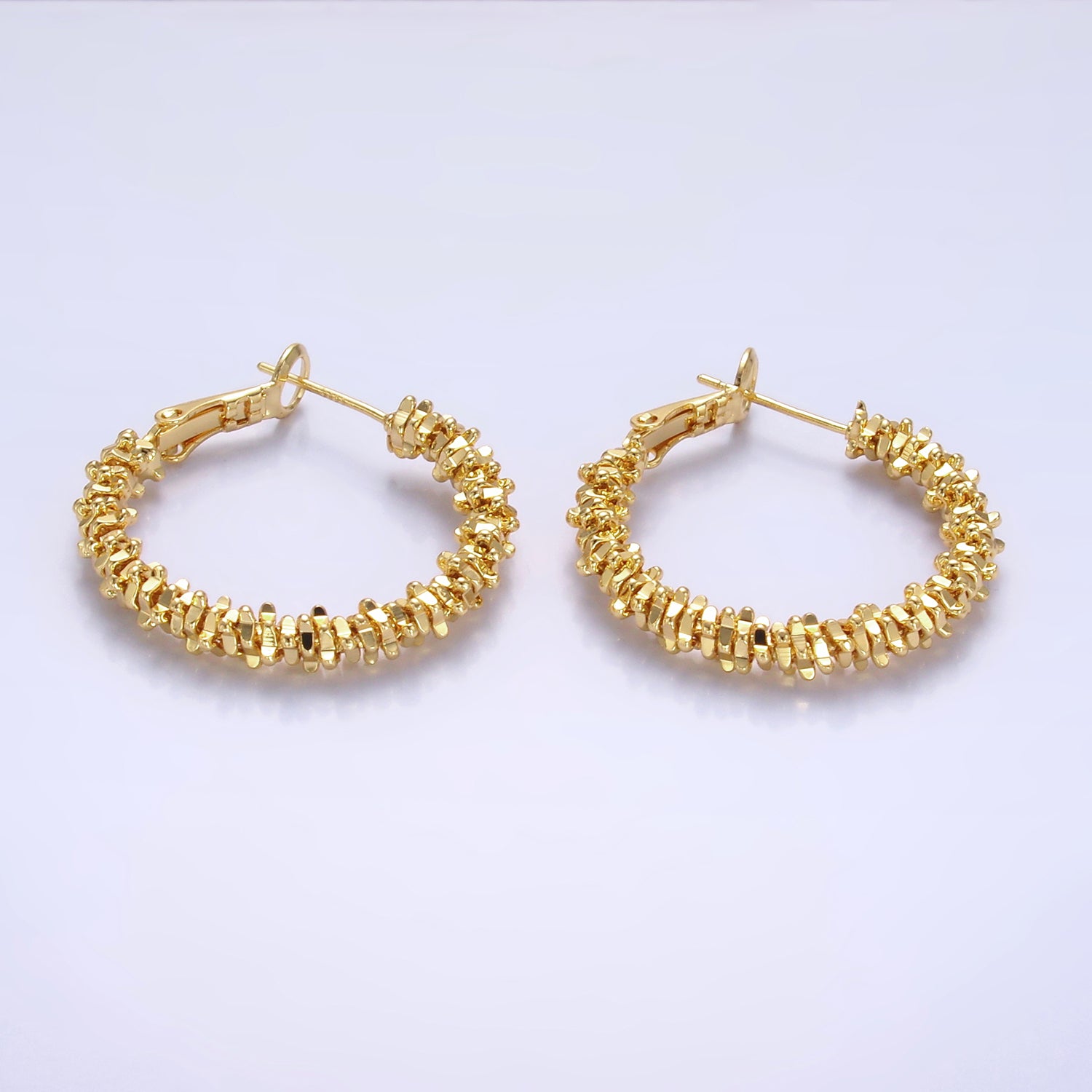 Gold Stacked Gold or Silver Geometric Hoops Earring ✦ EA-0224 EA-0225 EA-0226