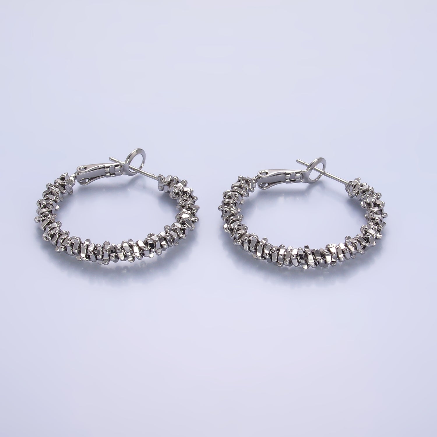 Gold Stacked Gold or Silver Geometric Hoops Earring ✦ EA-0224 EA-0225 EA-0226