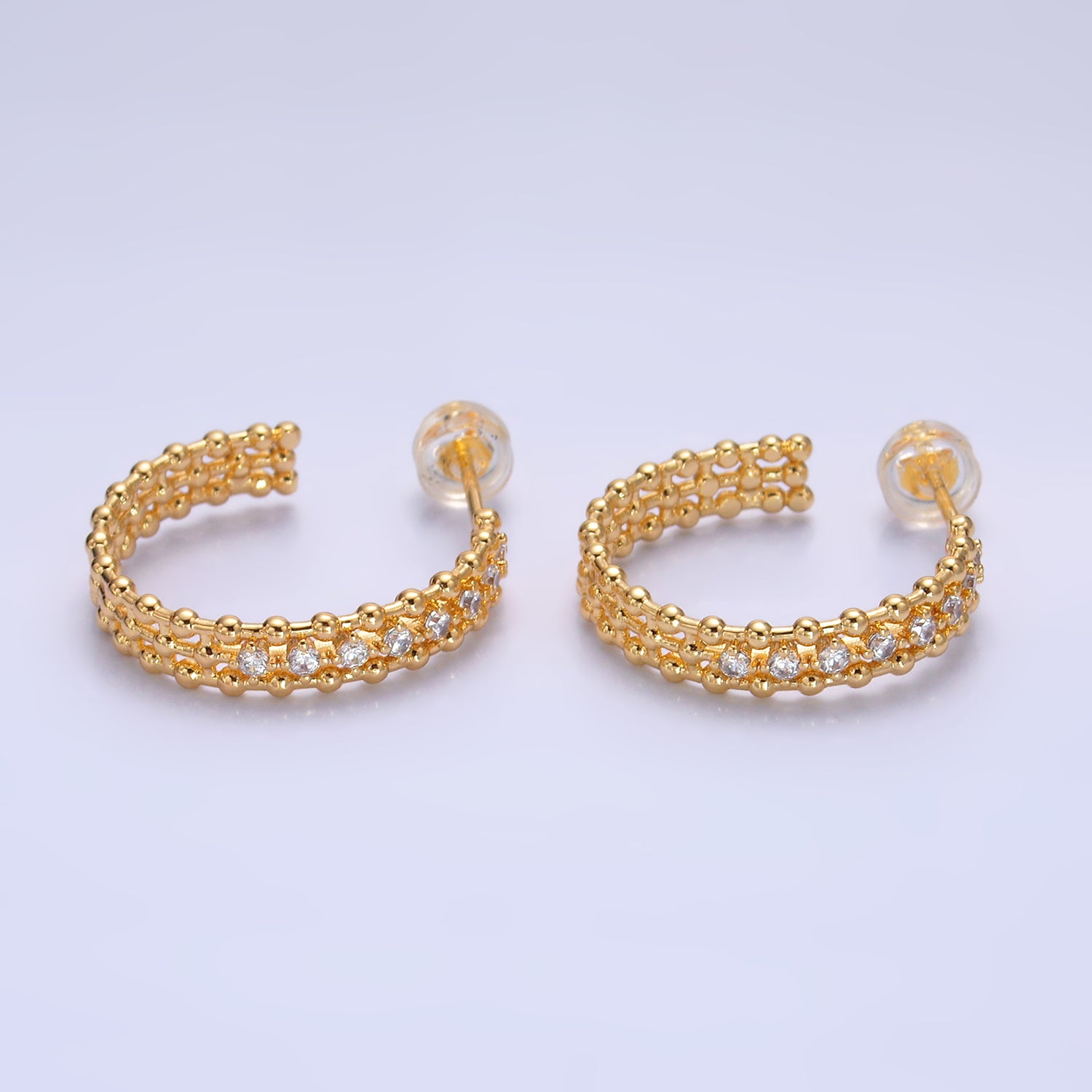 Gold Chic Gold CZ Statement Hoops EA-0233