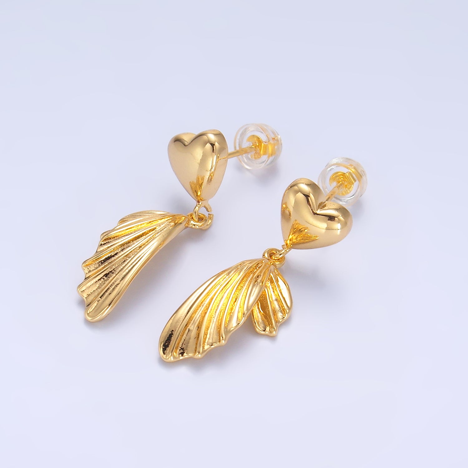 Gold Minimalist Gold Heart Dangling EA-0234