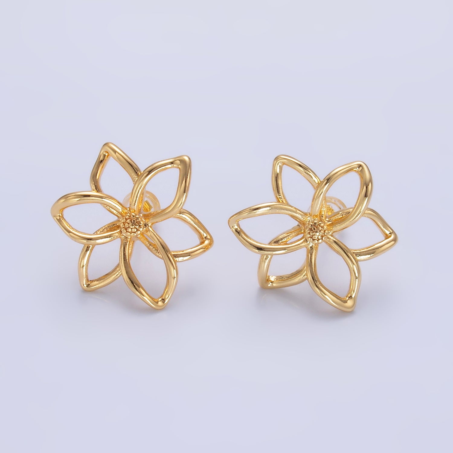 Gold Dainty Gold or Silver CZ Flower Studs EA-0235 EA-0236