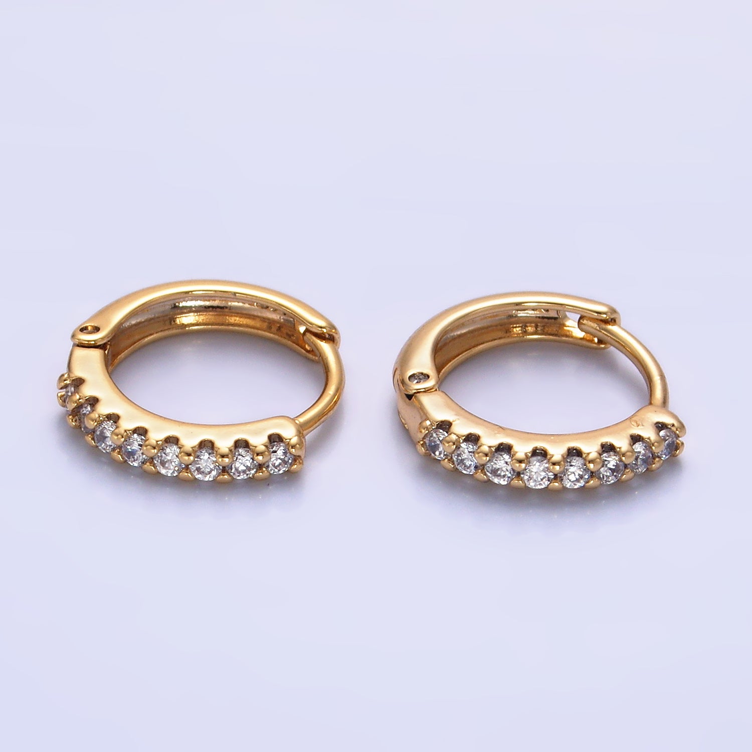 Gold Minimalist Gold CZ Dainty Huggies EA-0259