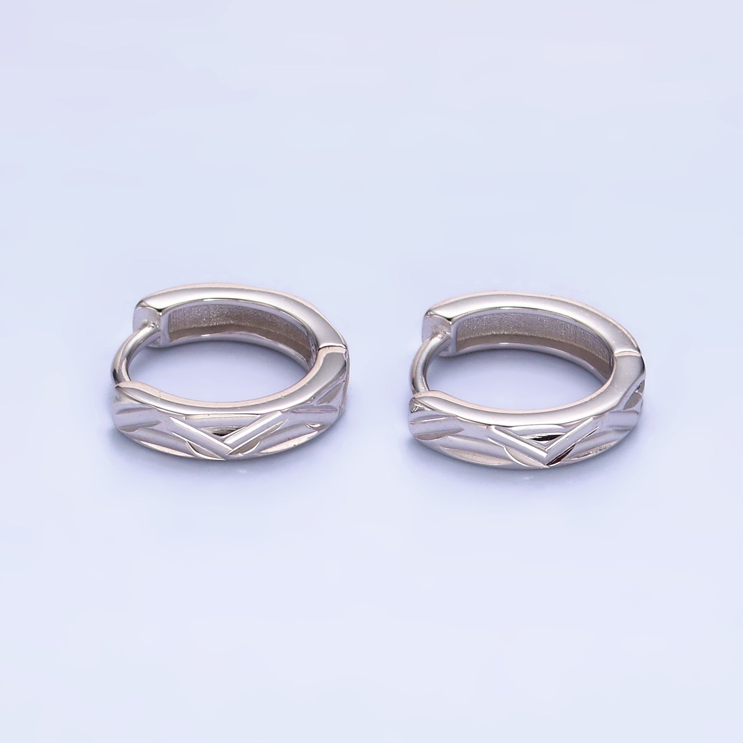 Dainty Sterling Silver Geometric Huggies ✦ EA-SL554