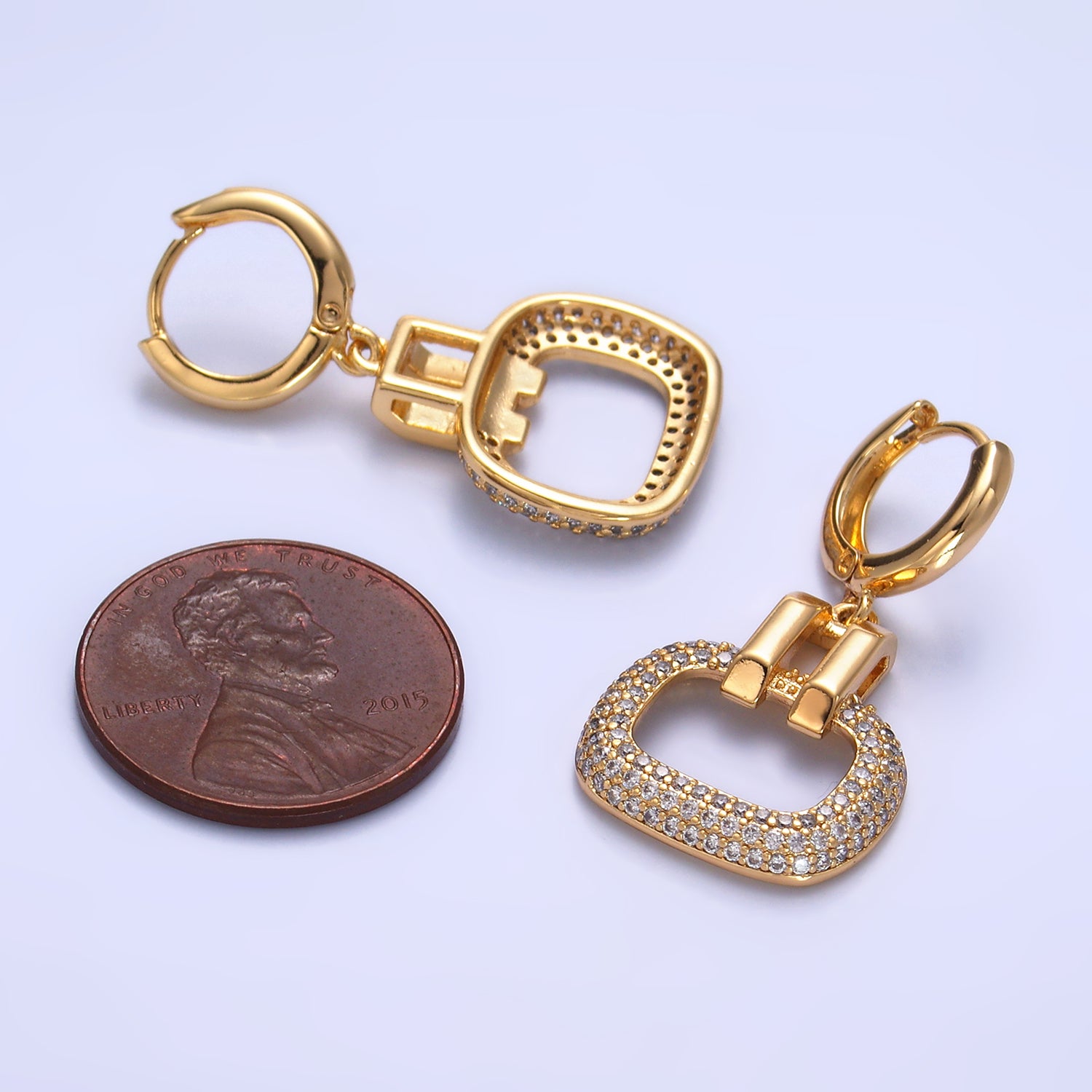 Gold Vintage Gold CZ Statement Dangling Earring-00170