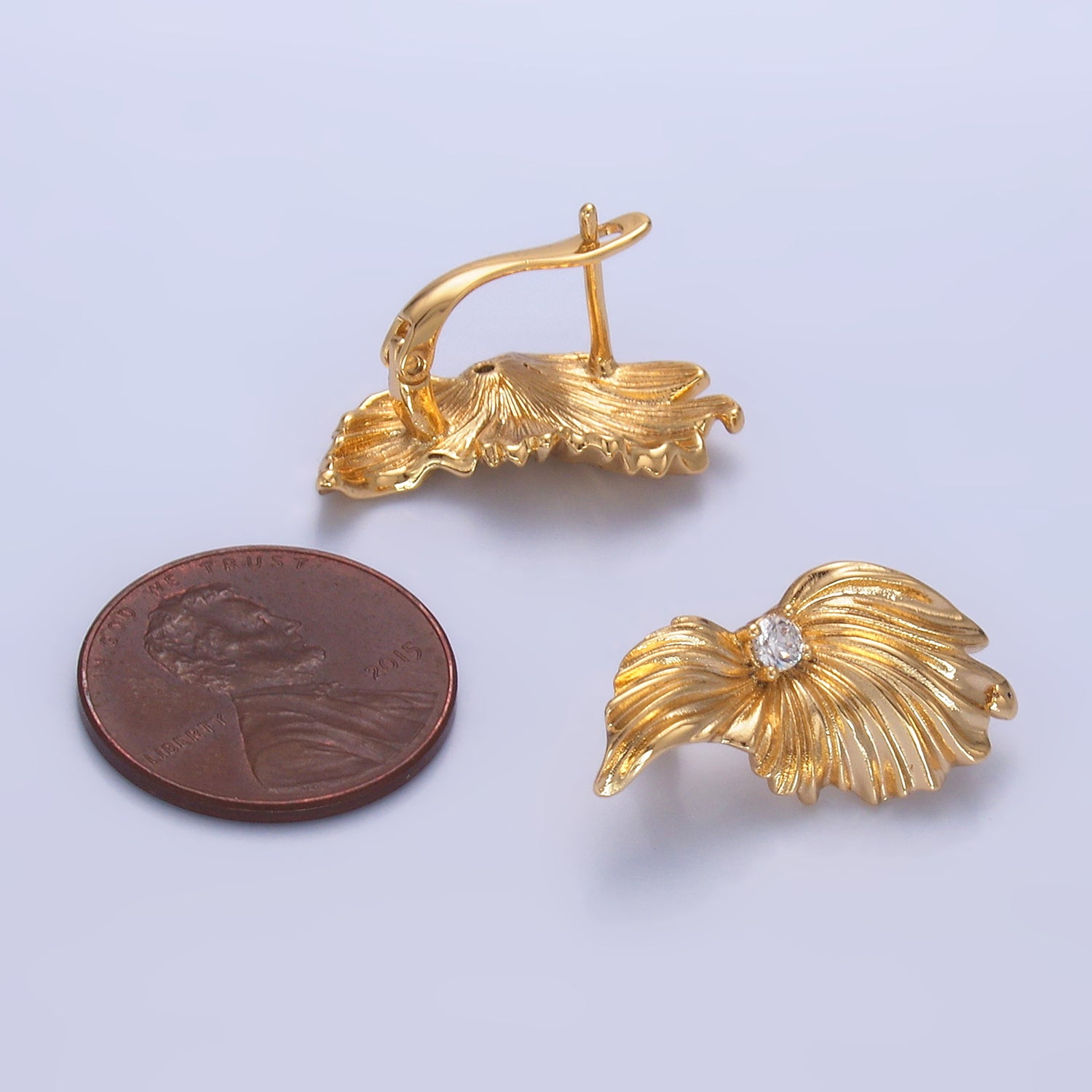 Gold Minimalist Gold CZ Gilded Studs EA-0138