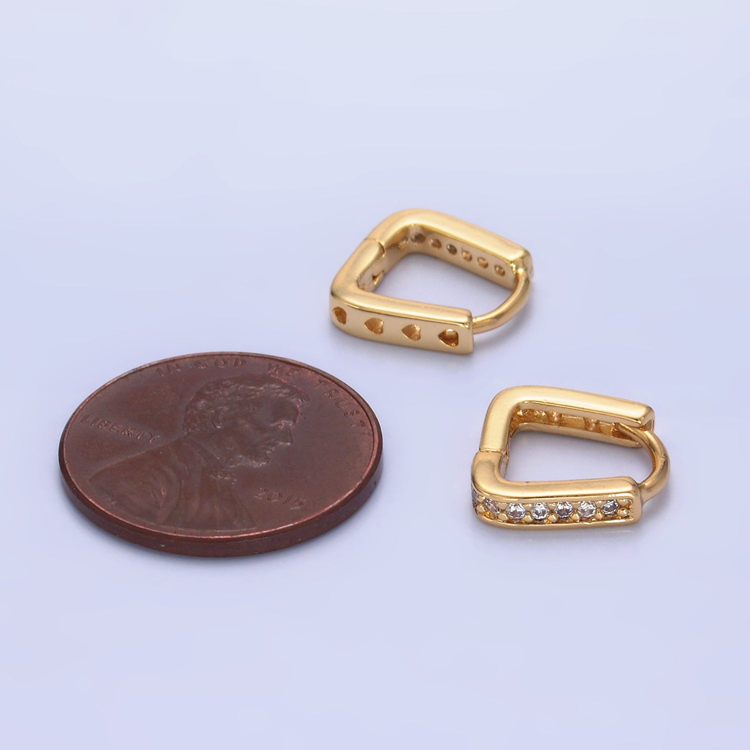 Gold Minimalist Gold CZ Dainty Hoops EA-0140