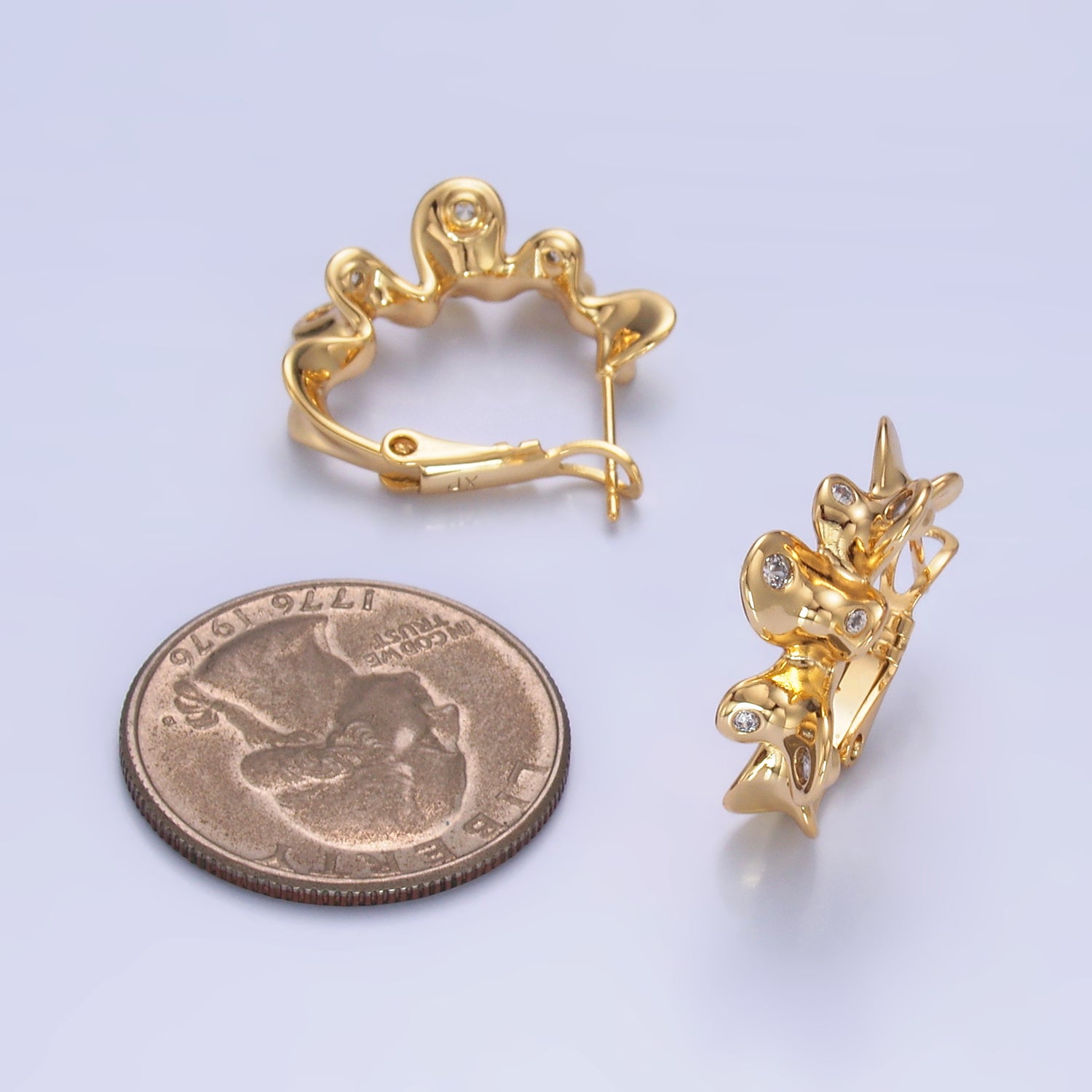 CZ Gilded Hoops EA-0139