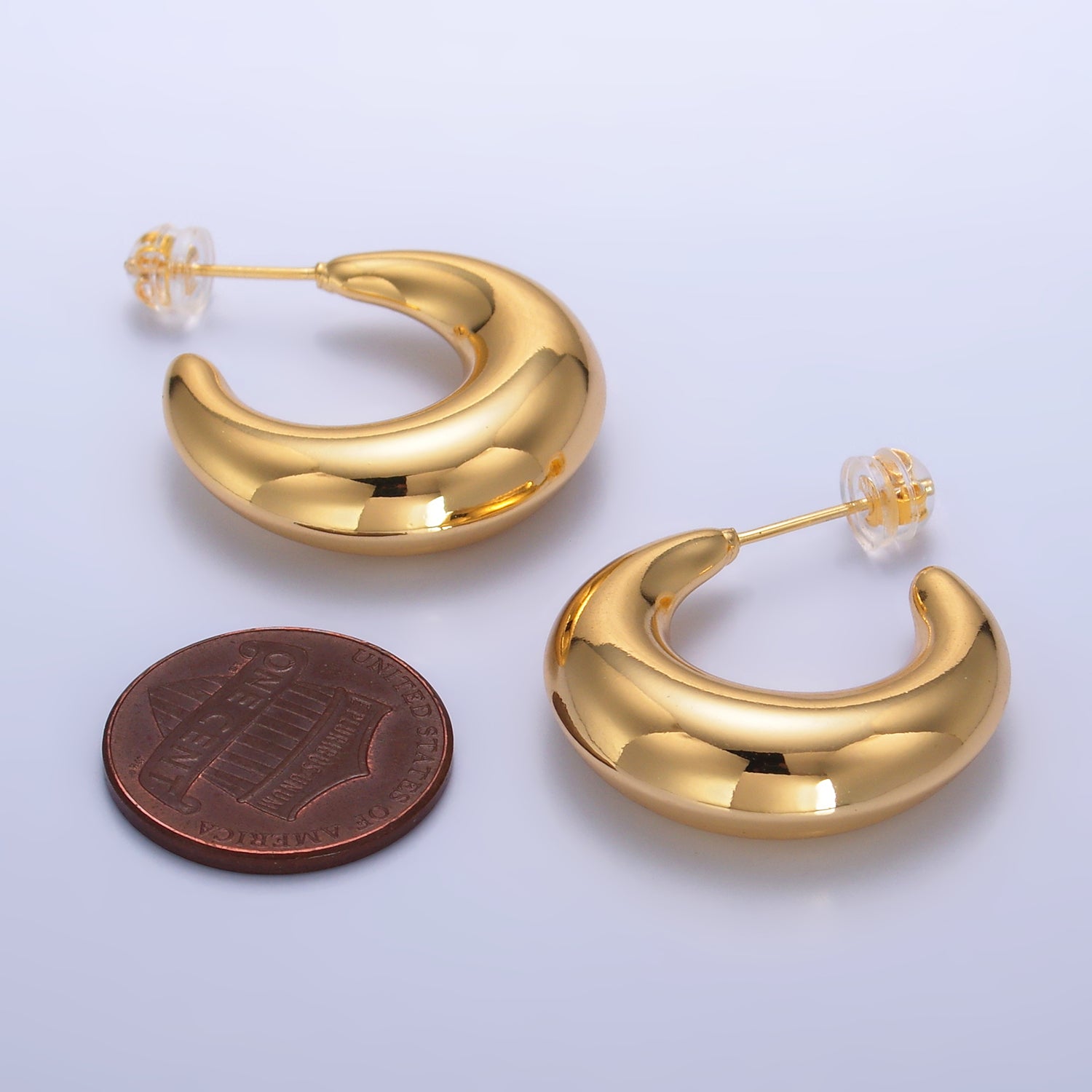 Gold Chunky Gold Minimalist Hoops EA-0261