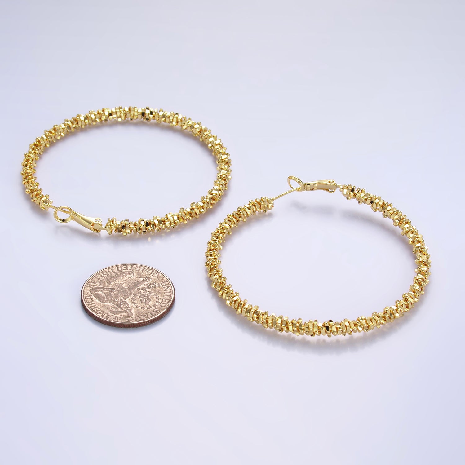 Gold Geometric Gold Statement Hoops EA-0228