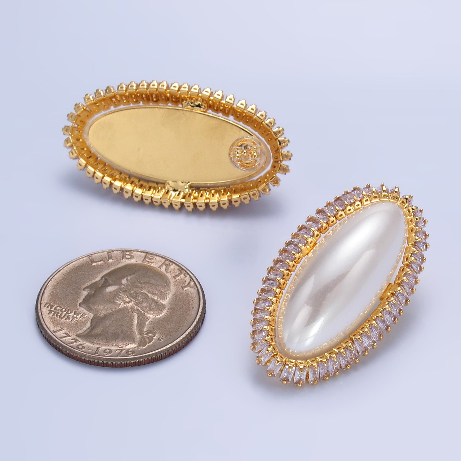 Gold Vintage Gold Baguette Statement Posts ✦ EA-0147