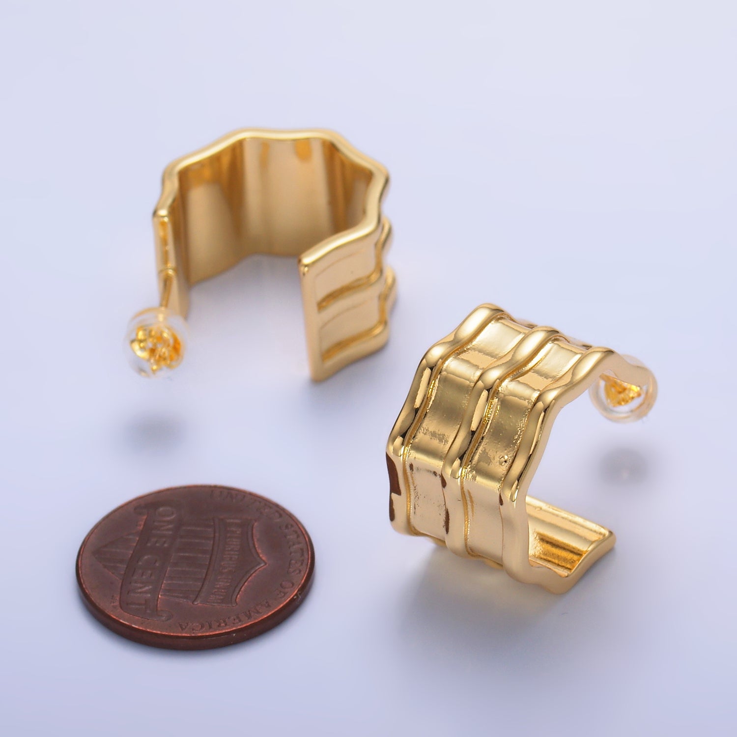 Gold Stacked Gold Chunky Posts ✦ EA-0238