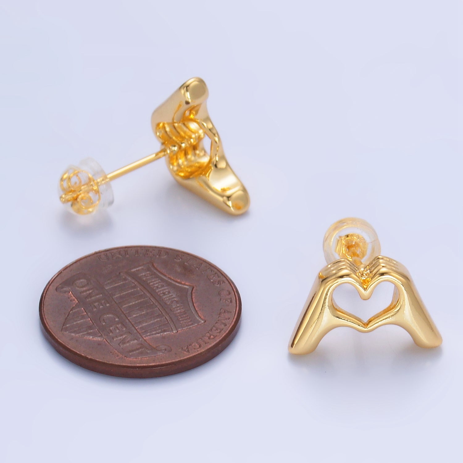 Gold Minimalist Gold Heart Studs EA-0112