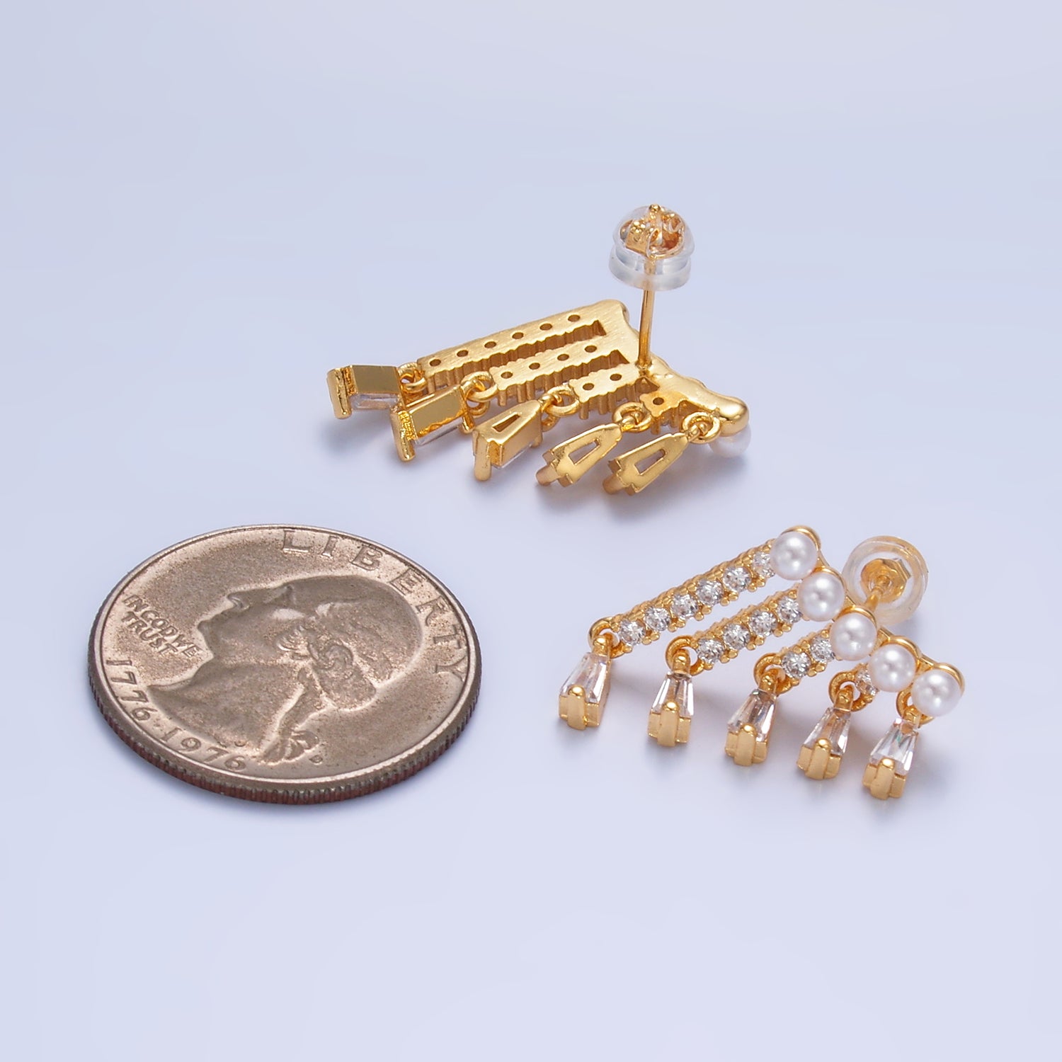 Gold Vintage Gold Pearl Studs Earring-00156