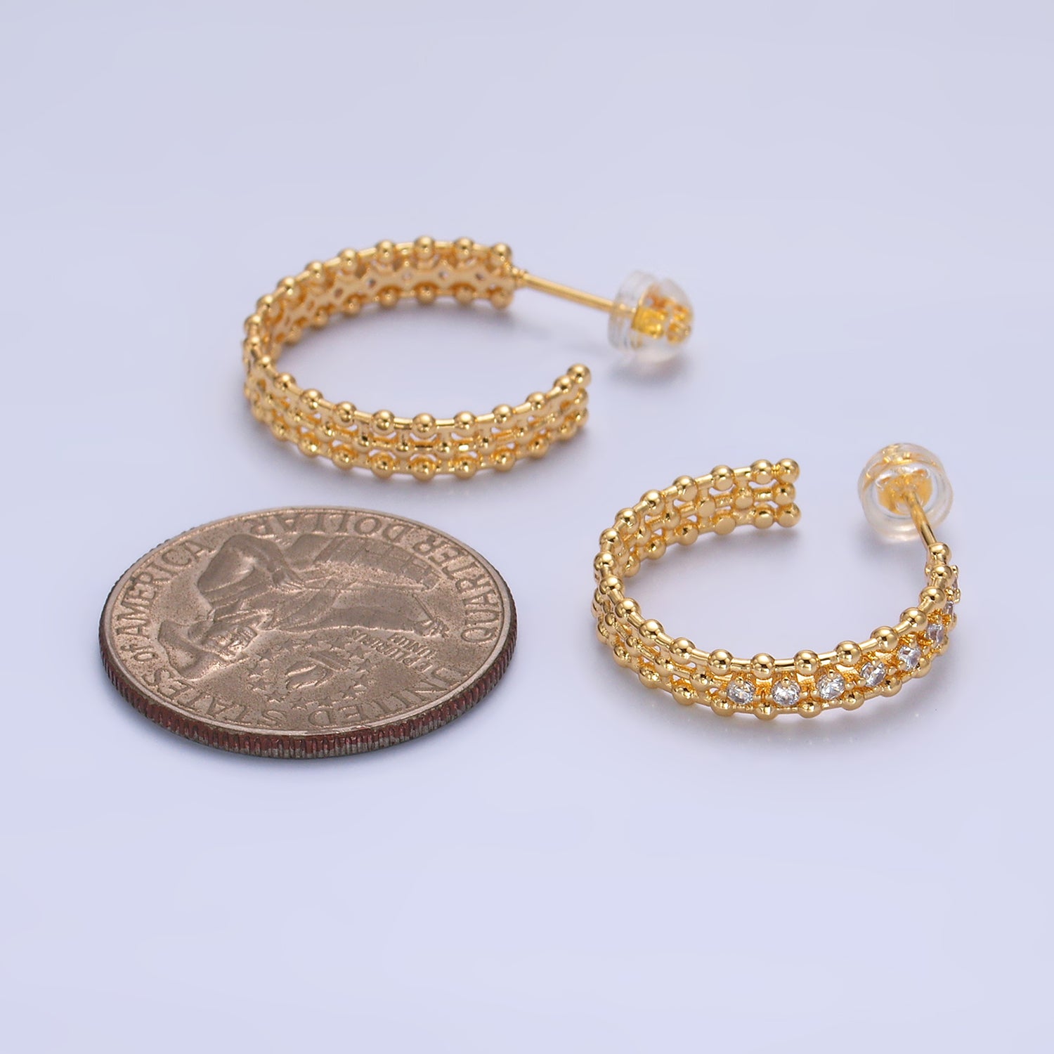 Gold Chic Gold CZ Statement Hoops EA-0233