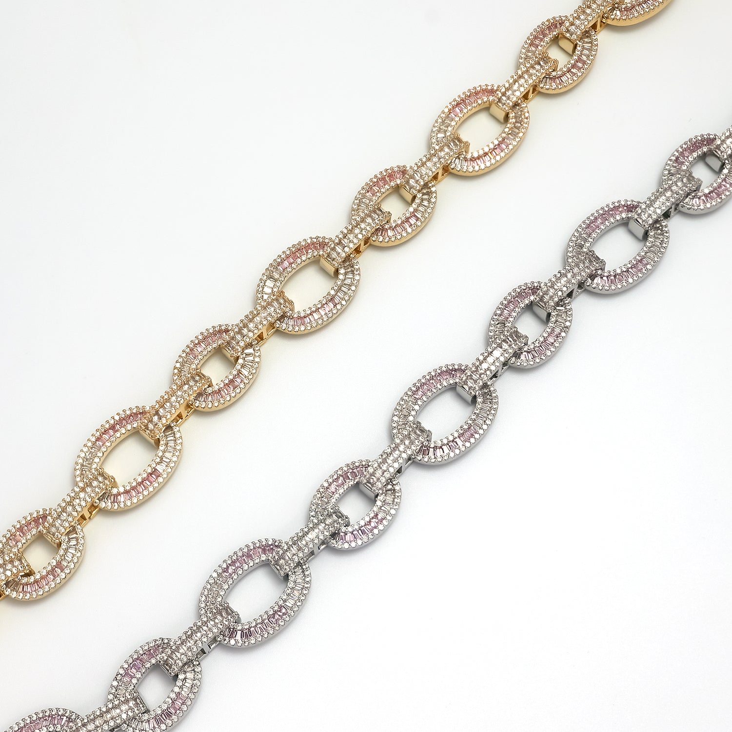 Silver CZ Baguette Cable CN-0048 D