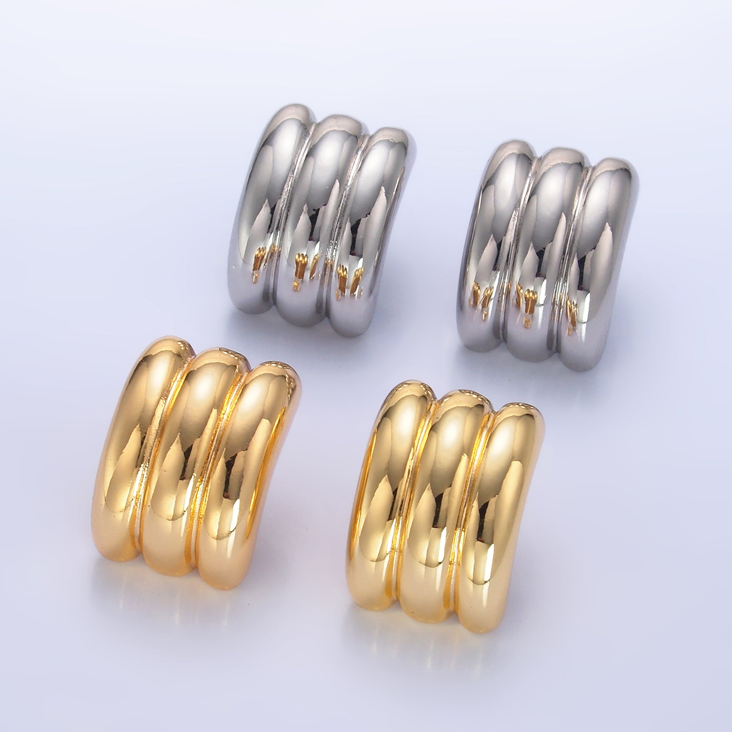 Gold Minimalist Gold or Silver Statement Studs E-0208 EA-0209