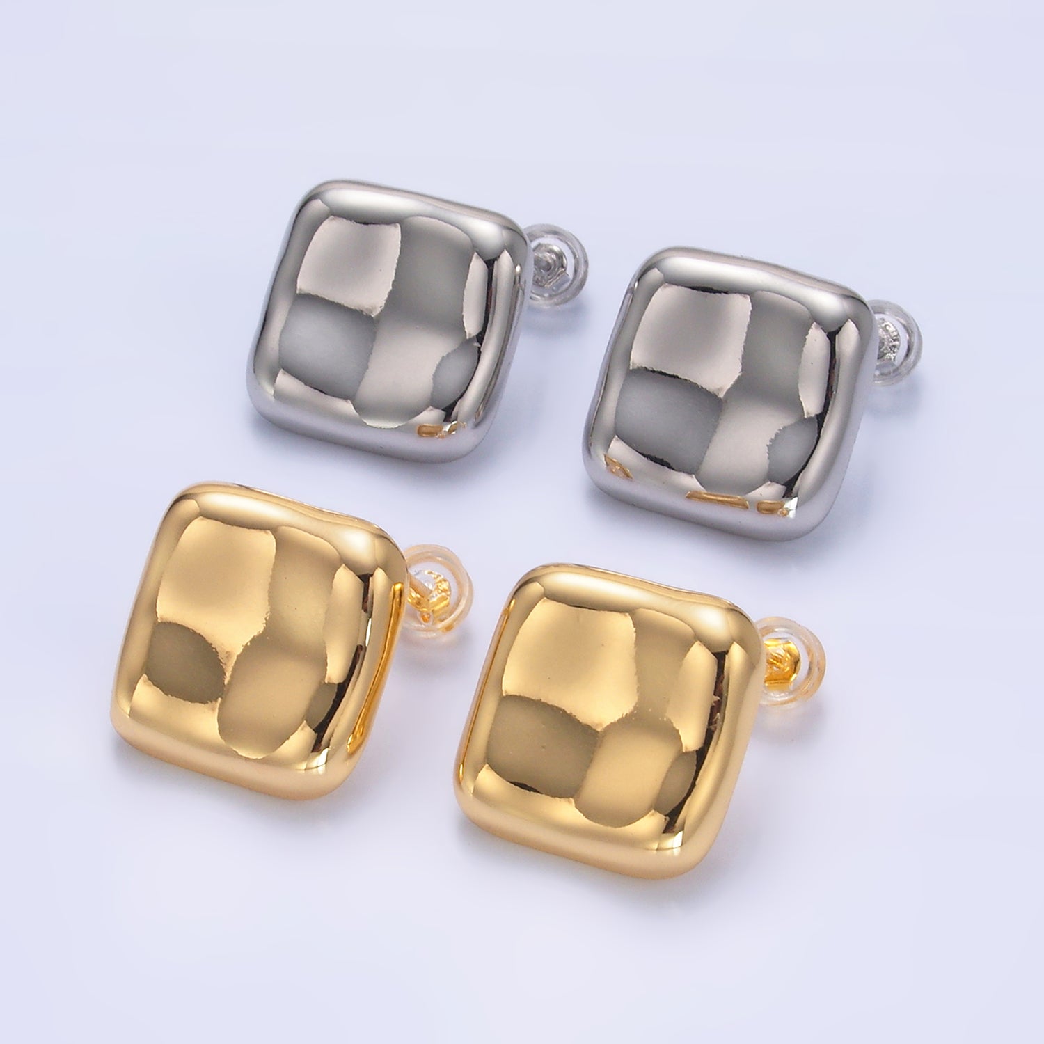 Gold Chunky Gold or Silver Hammered Studs EA-0229 EA-0230