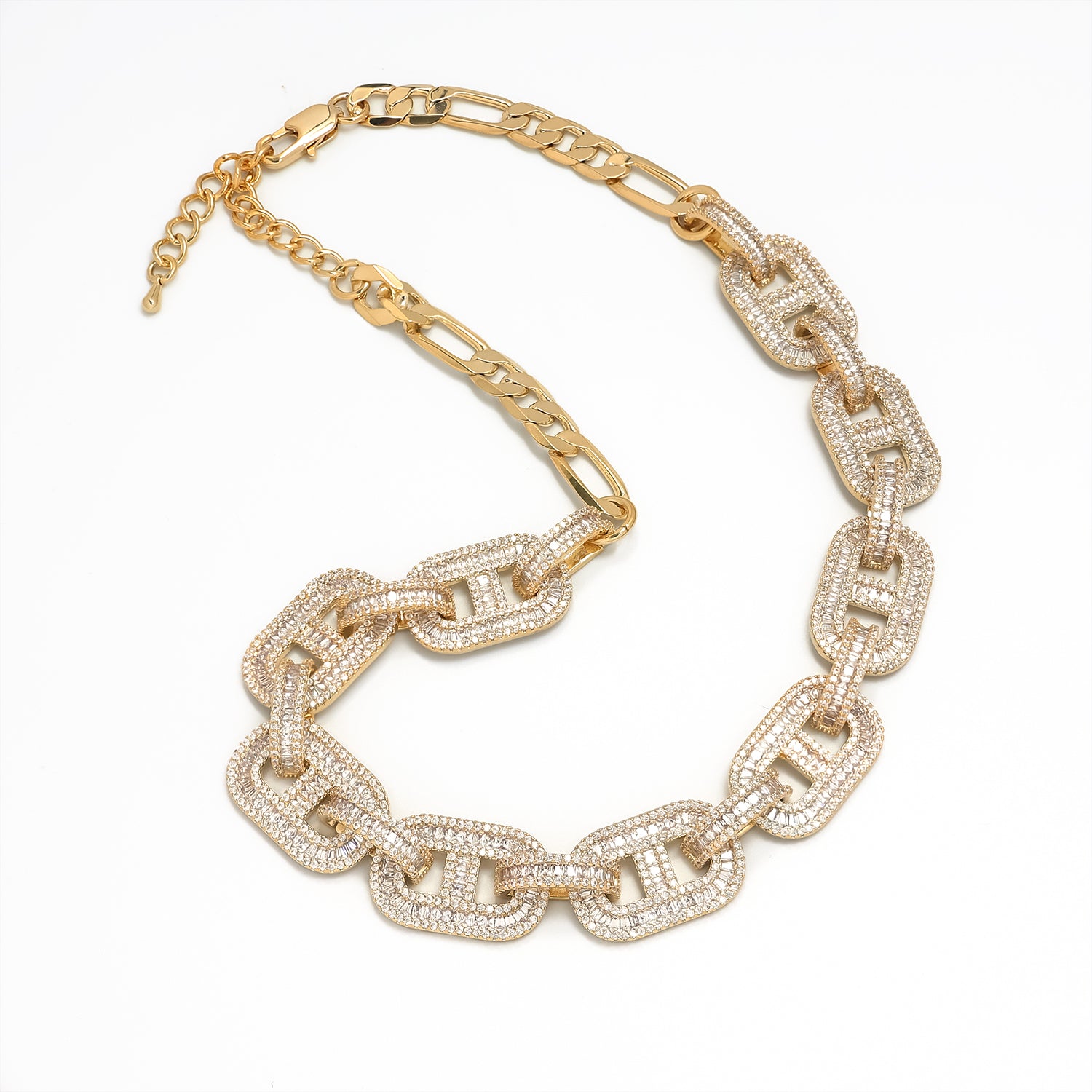 Gold Chunky or Silver Gold CZ Baguette Mariner ✦ CN-0061 DISCONTINUED