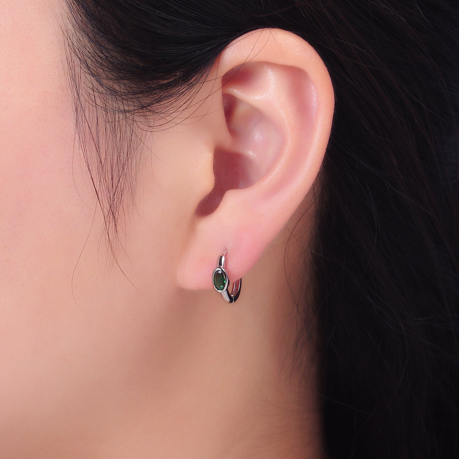 Mini Sterling Silver CZ Dainty Huggies✦ EA-SL561