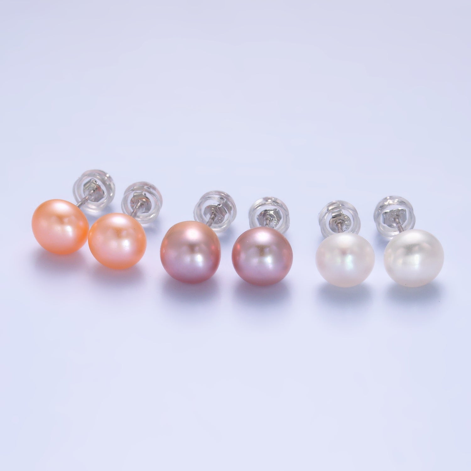 Silver Classic Pearl Mini Studs ✦ EA-0252 EA-0253 EA-0254