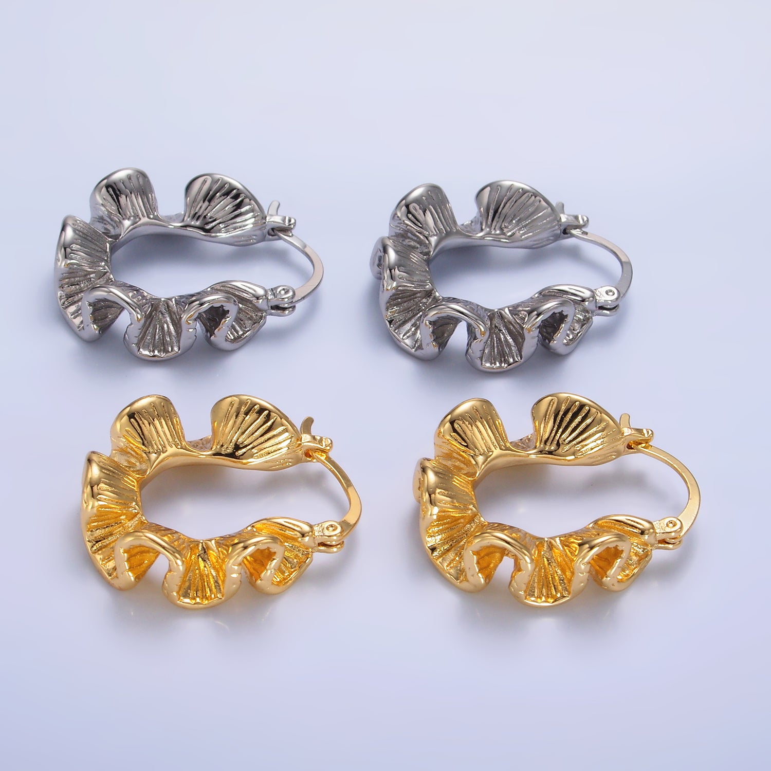 Gold Classic Gold or Silver Gilded Hoops EA-0124 EA-0125