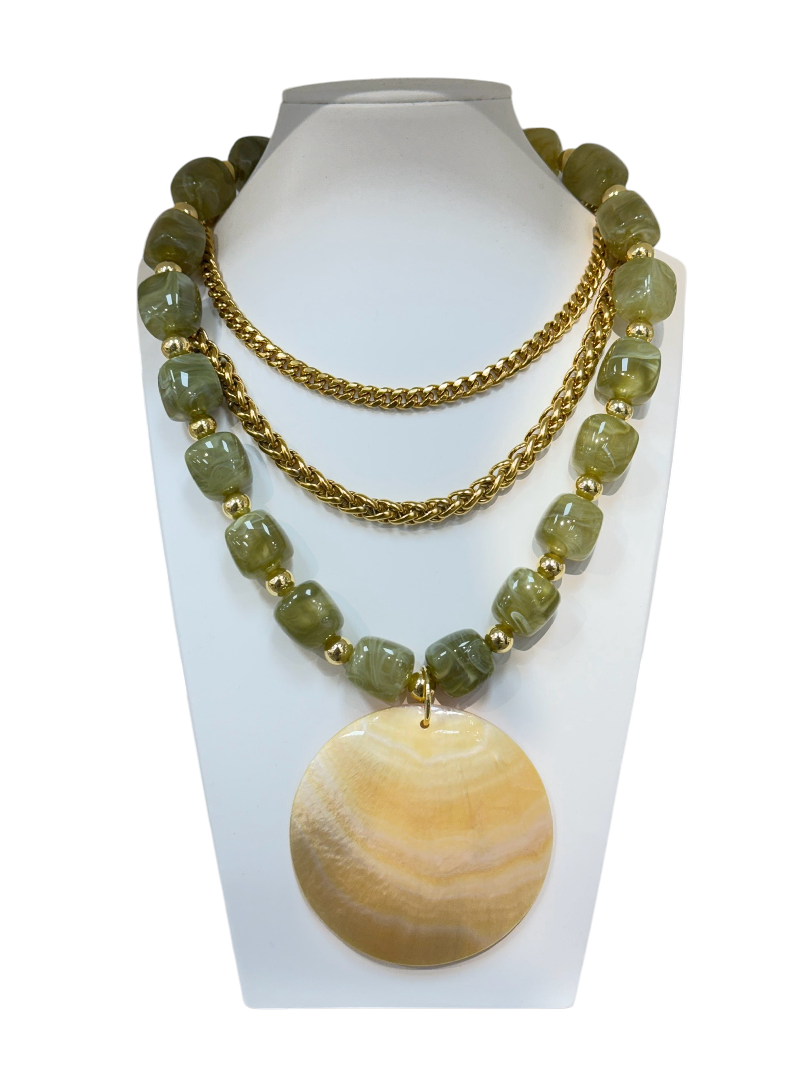 Chunky resin beaded necklace with big seashell pearl NC-SJ2049 to NC-SJ2055