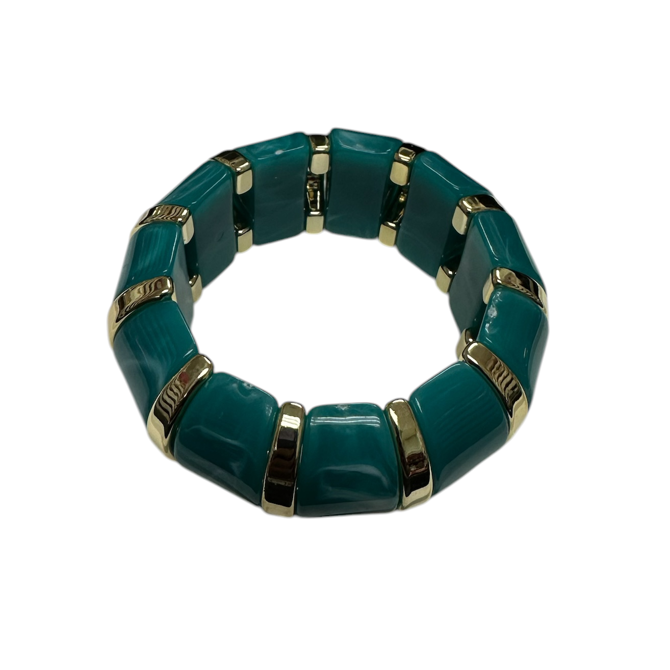 Marble effect turquoise stretch resin bangle bracelet ✦ BR-21WA1518