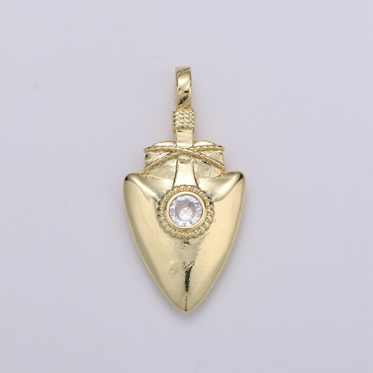 Classic Gold Diamond CZ Statement Arrowhead Necklace