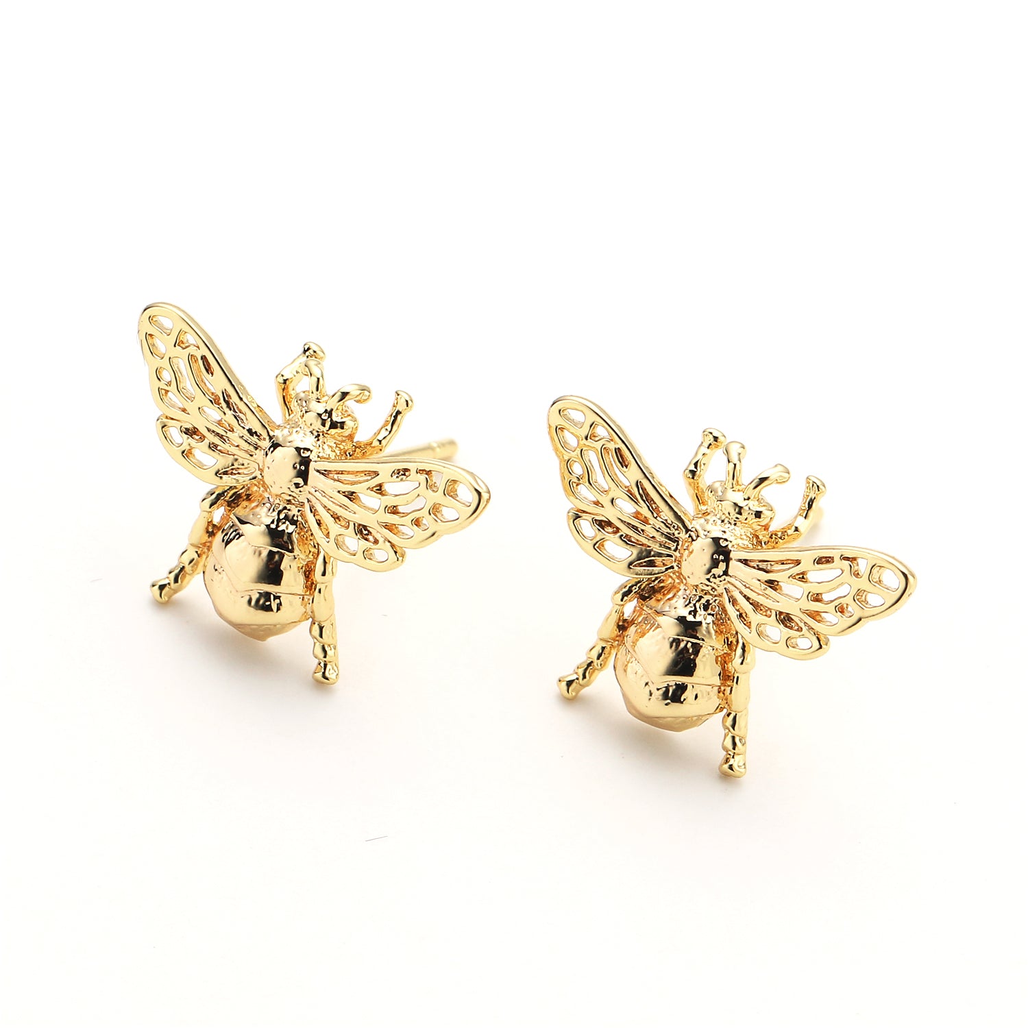 Gold Bumble Bee Earring Gold Bee Stud  ✦ EA-21K158
