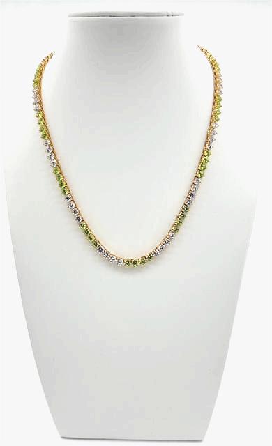 light green Green Three-Prong Tennis Chain 16.5 Inch NC-21WA2043