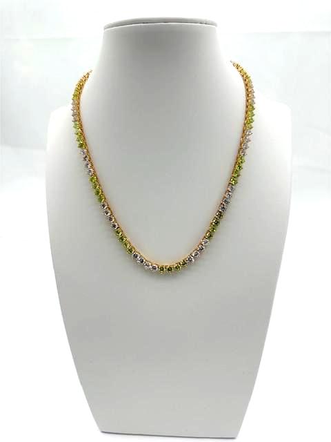 light green Green Three-Prong Tennis Chain 16.5 Inch NC-21WA2043